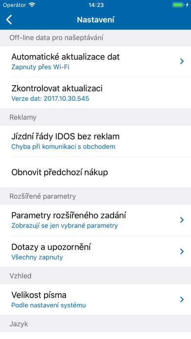 Jízdní řády IDOS Screenshot