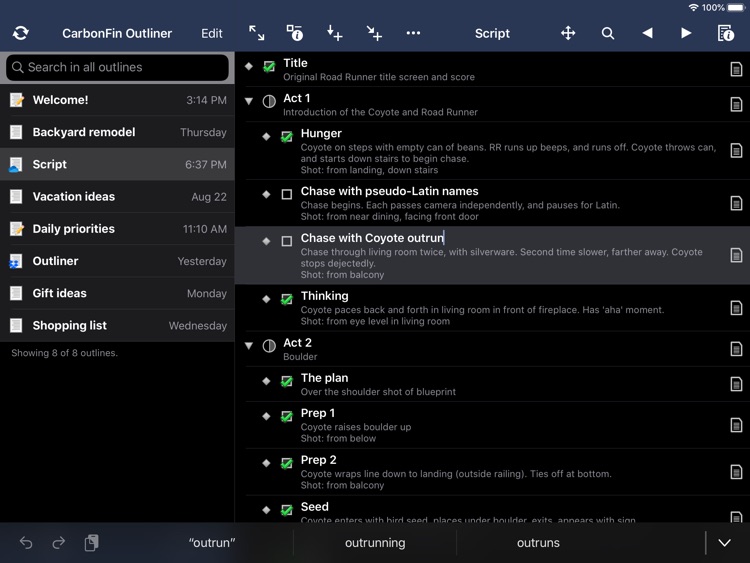 Outliner for iPad