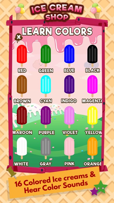 Screenshot 1 of Learning Colors Ice Cream Shop App