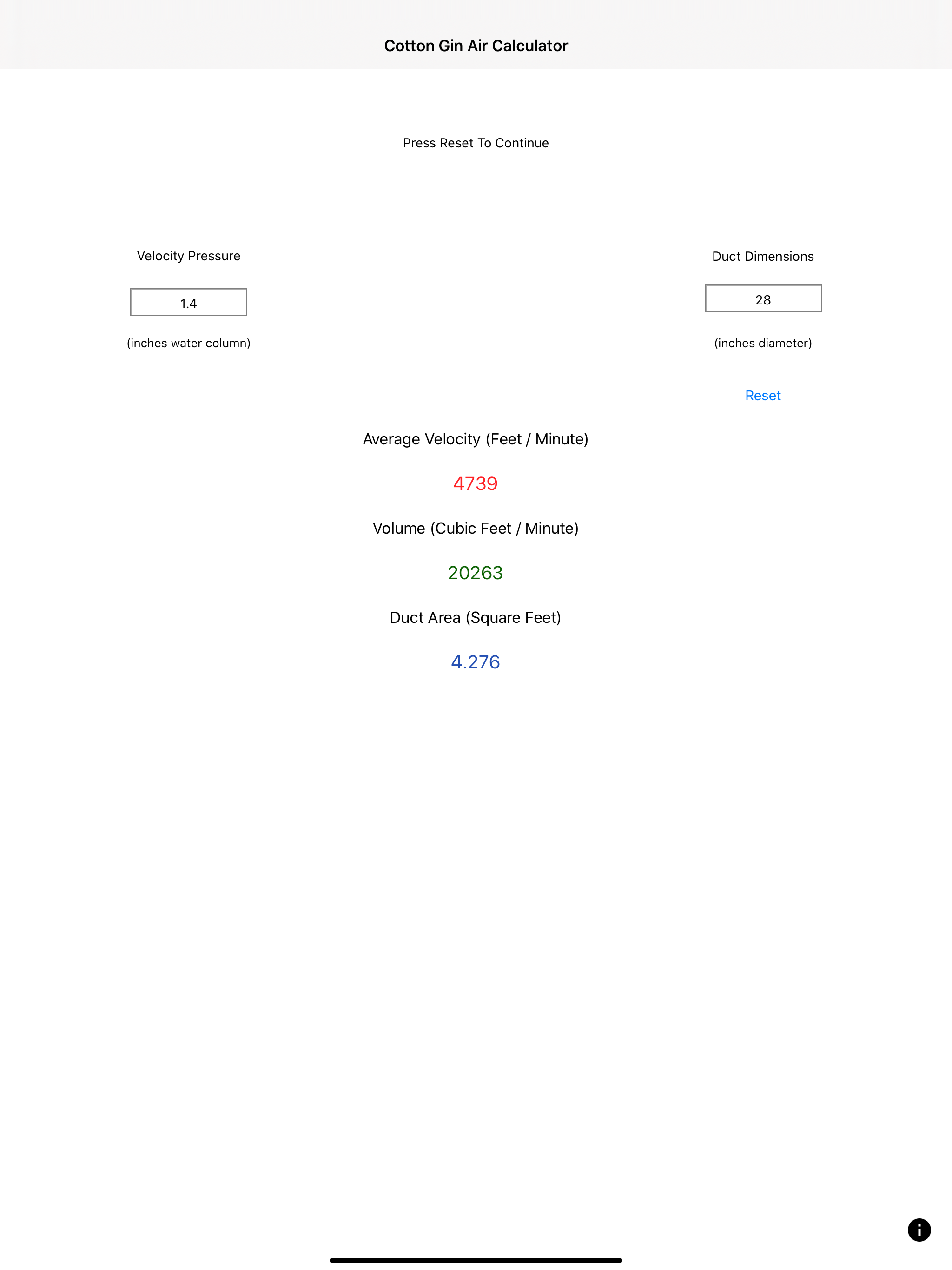 Cotton Gin Air Calculator