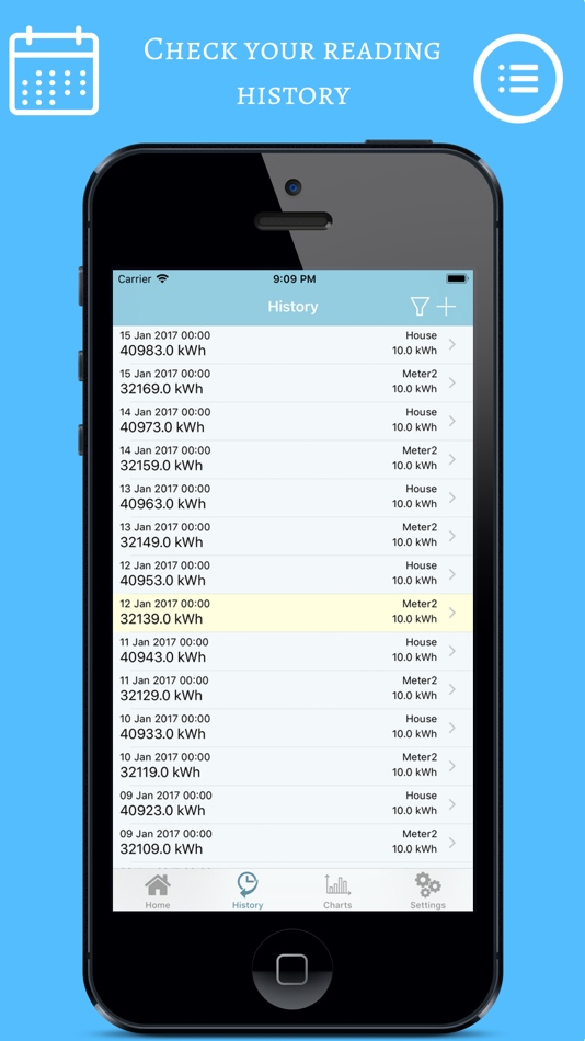 #4. Electricity Meter Tracker (iOS) Podle: Francois Duchemin