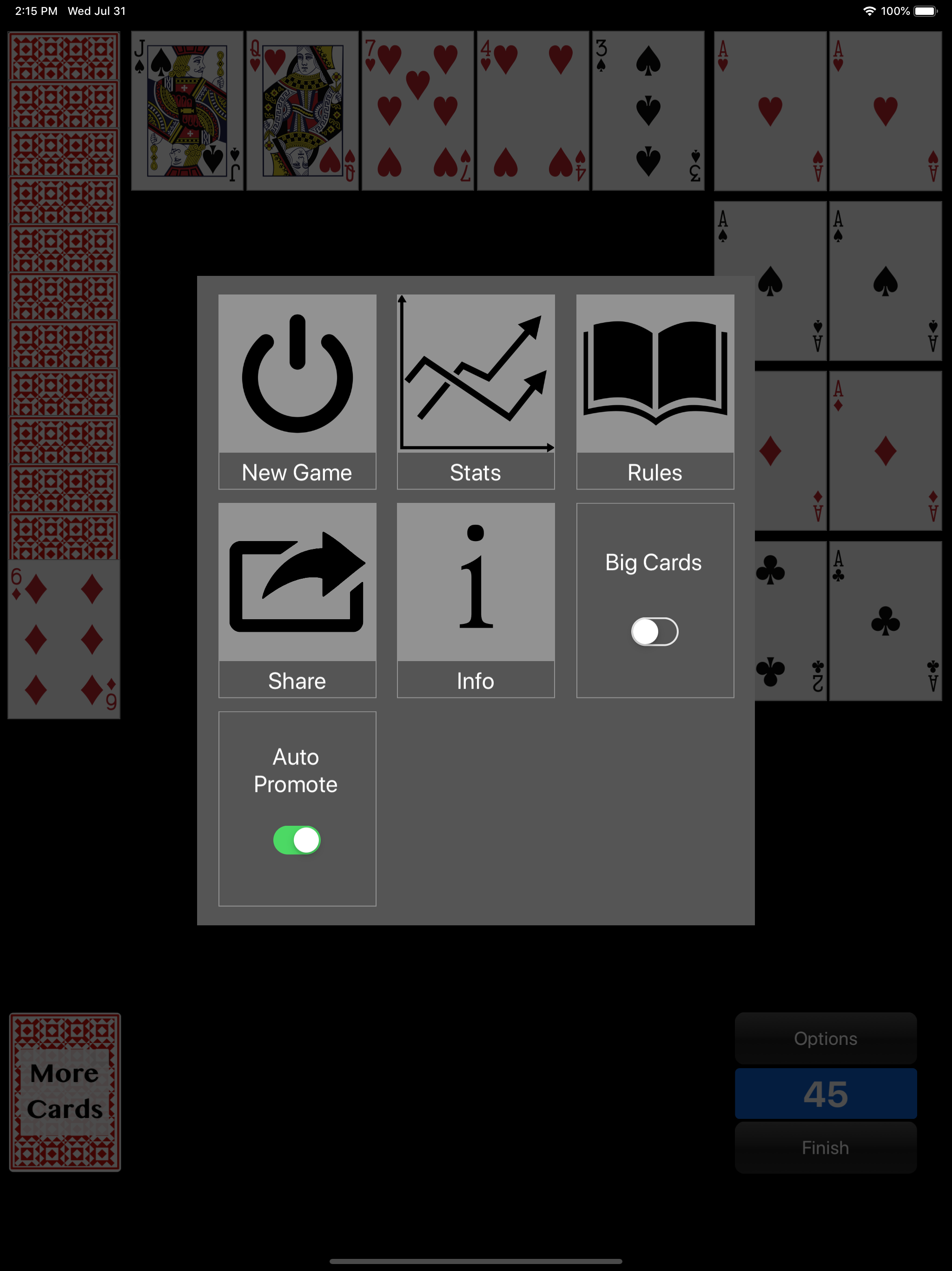 Double Canfield Solitaire