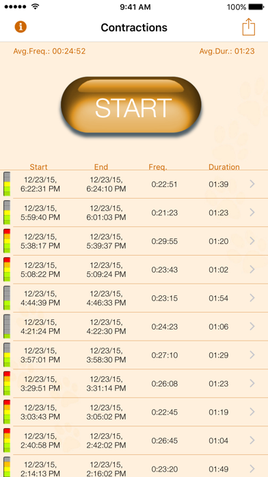 My Contraction Tracker Screenshot