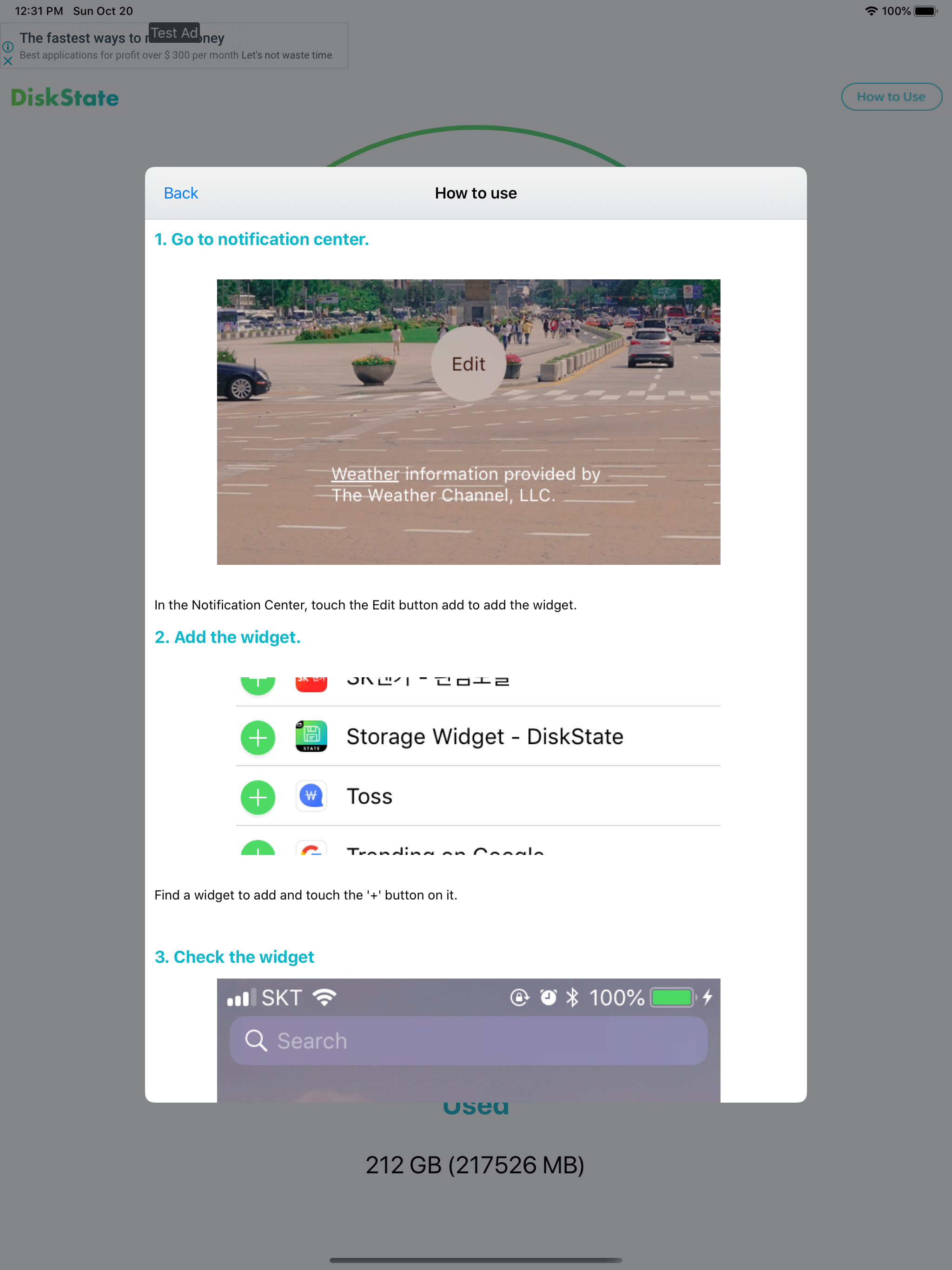 Storage Widget - DiskState