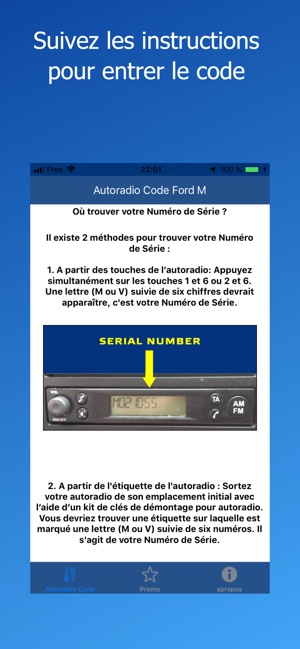 Autoradio Code for Ford M dans l'App Store