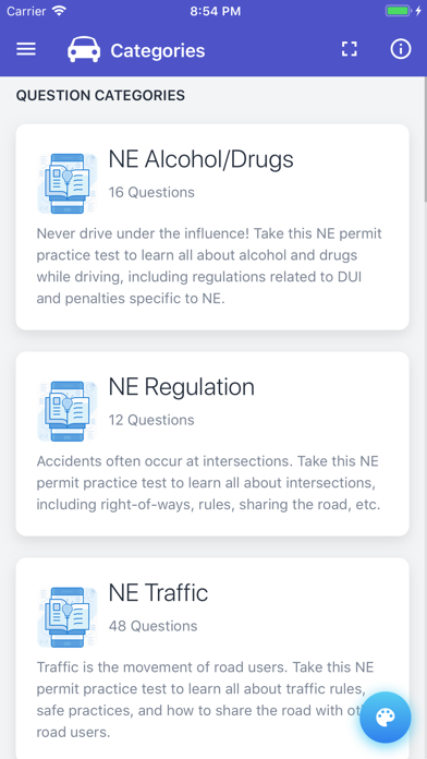 Nebraska DMV Permit Test Screenshot 9 of 10