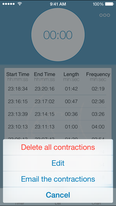 Labor Contraction Timer Screenshot