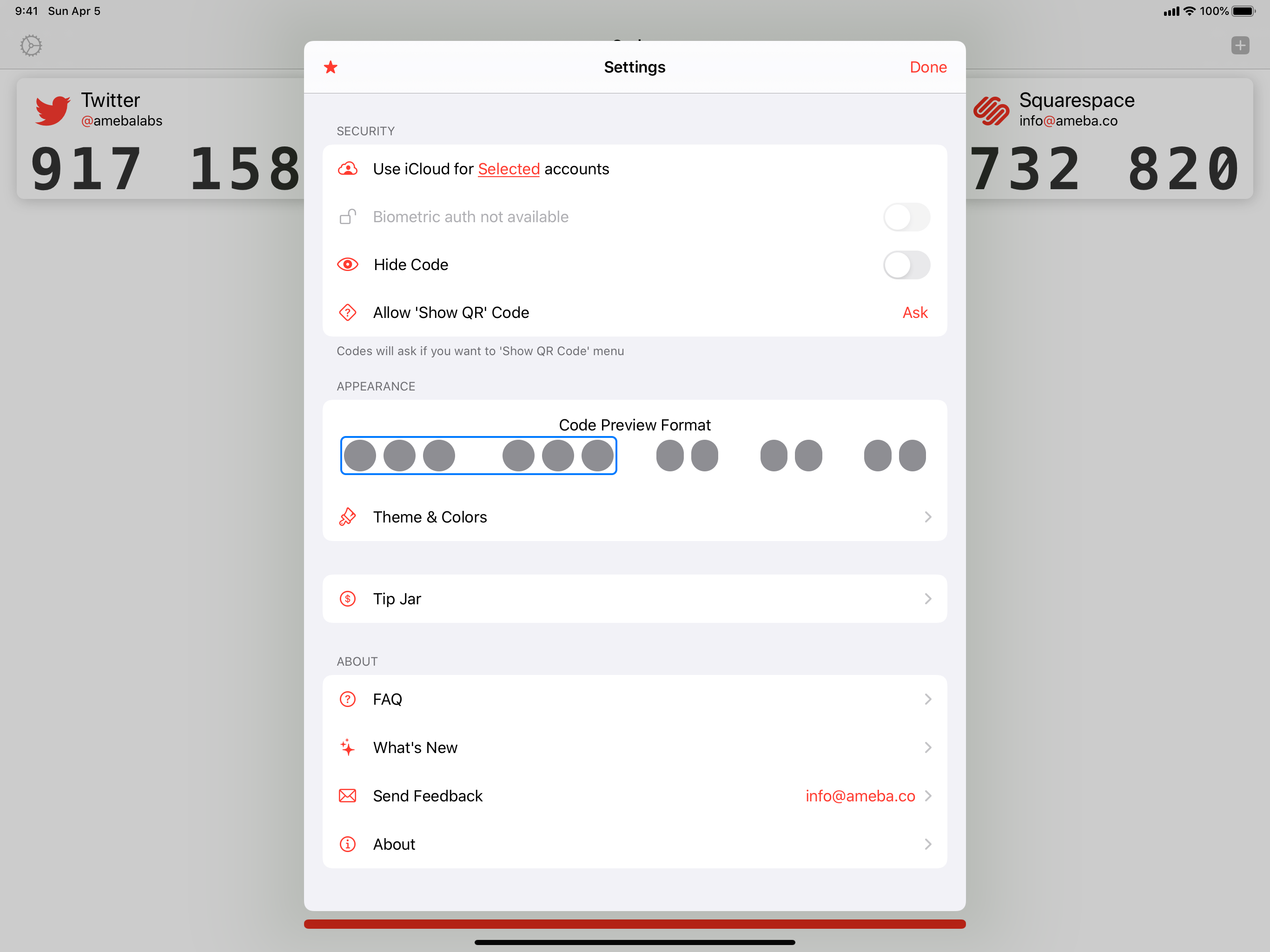 Codes Authenticator