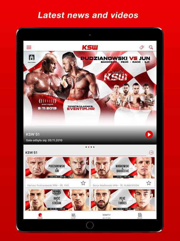 KSW iPad screenshot 5 - Sports app