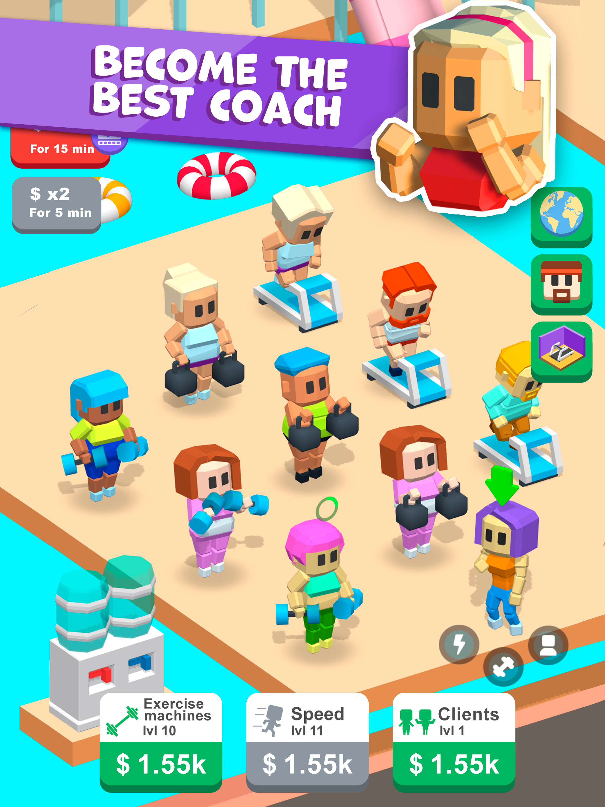 Idle Gym City - fitness tycoon screenshot 5