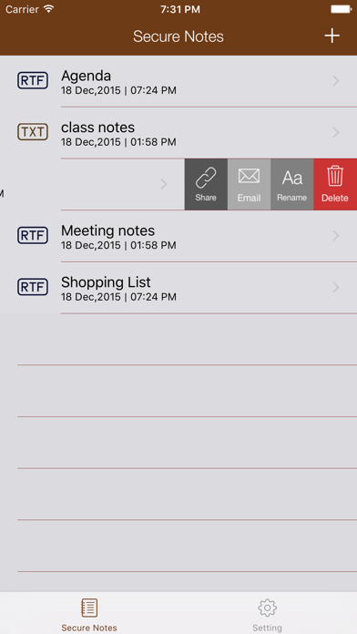 Screenshot #3 pour Secure Notes : Text Memo, Note