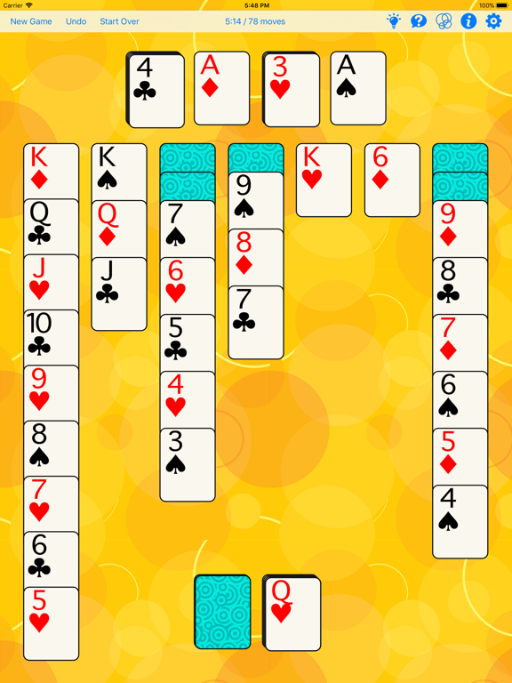 Klondike iPad screenshot