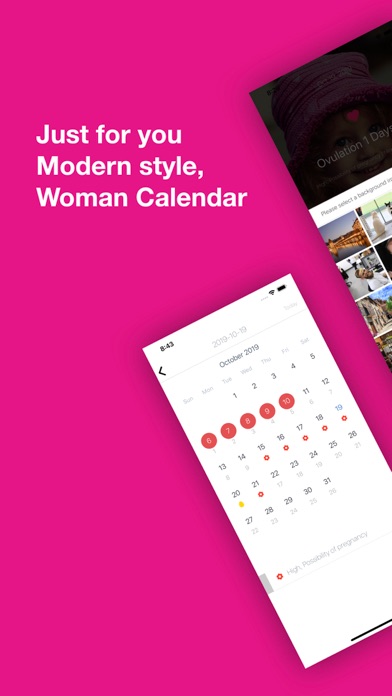 Woman Calendar Period Tracker app screenshot