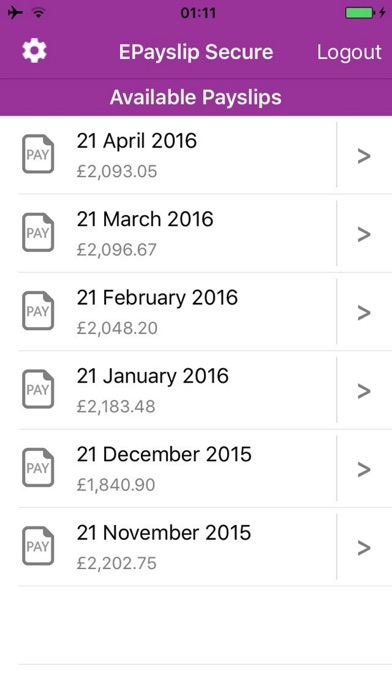 Screenshot #2 pour EPayslip Secure