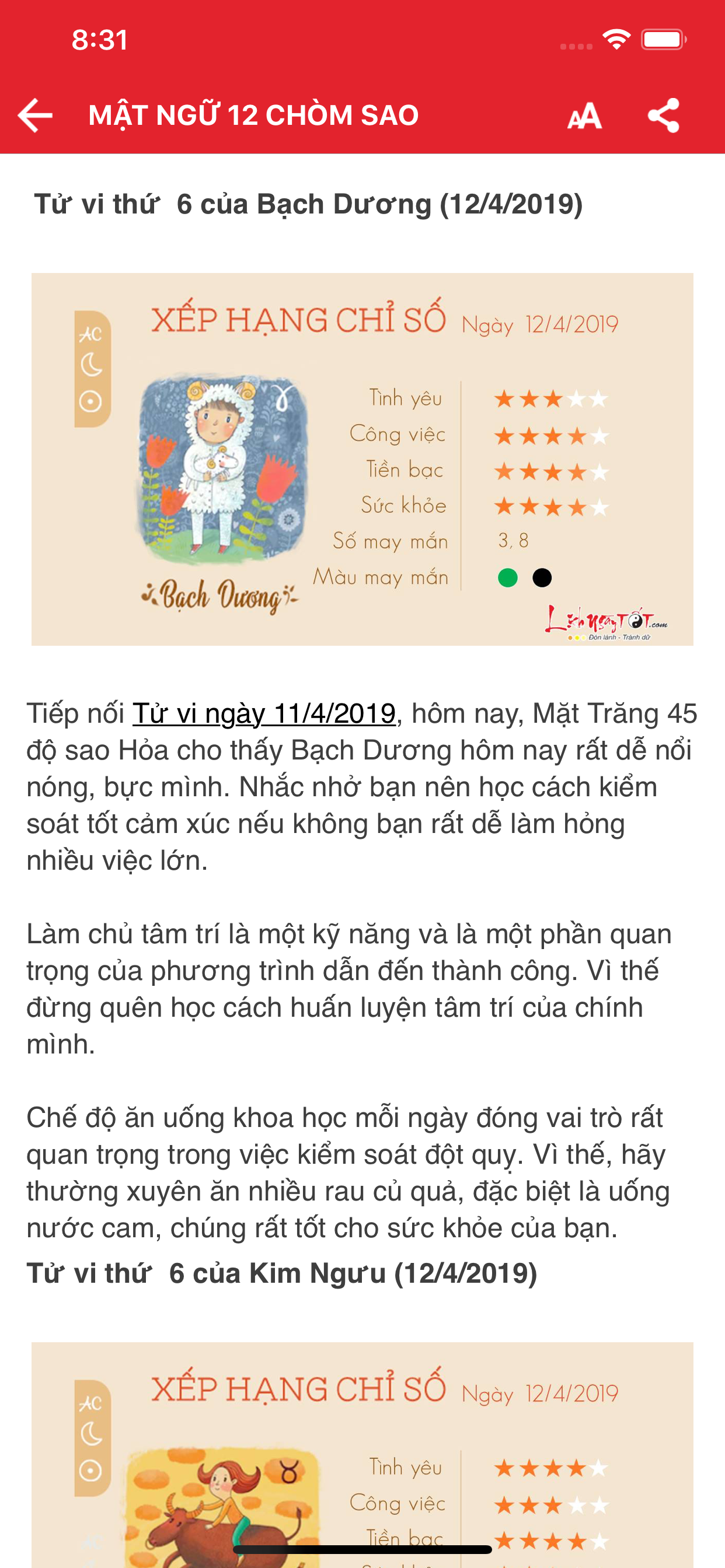 Lich ngay TOT - Lich Van Su