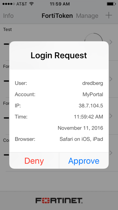 FortiToken Mobile Screenshot