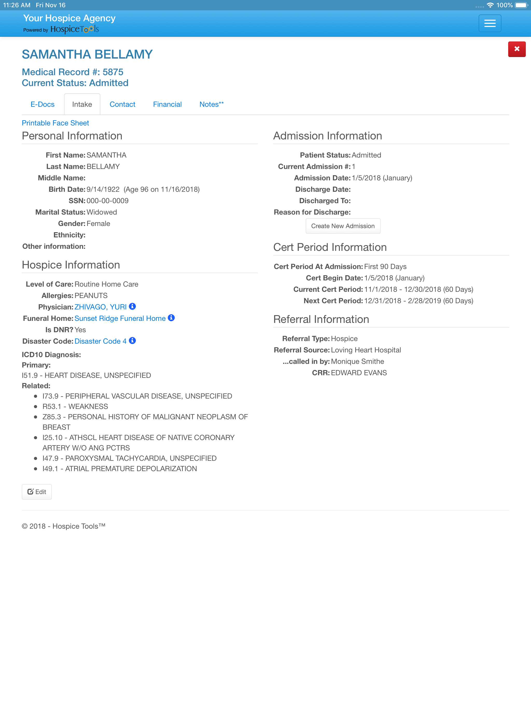 Hospice Tools eDocs
