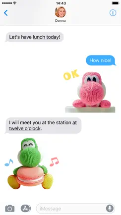 Yarn Yoshi & Poochy Stickers iPhone image 3