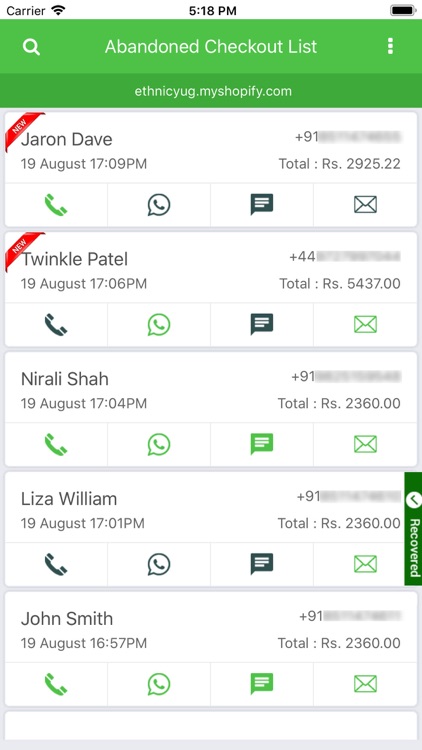 Abandoned Cart Recovery