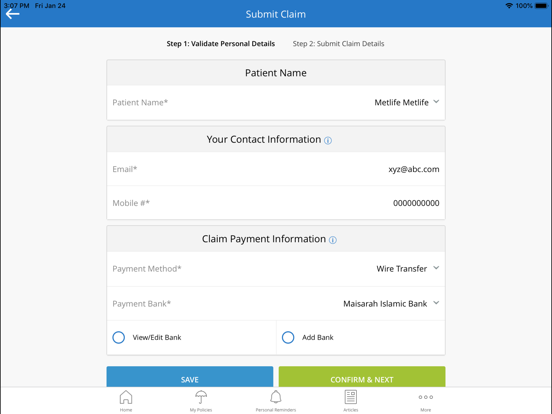 myMetLife Gulf Middle East iPad screenshot 5 - Finance app