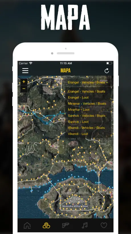 Mapa y Stats para PUBG Mobile