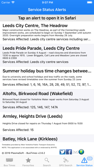 Bus Times - Yorkshire Screenshot