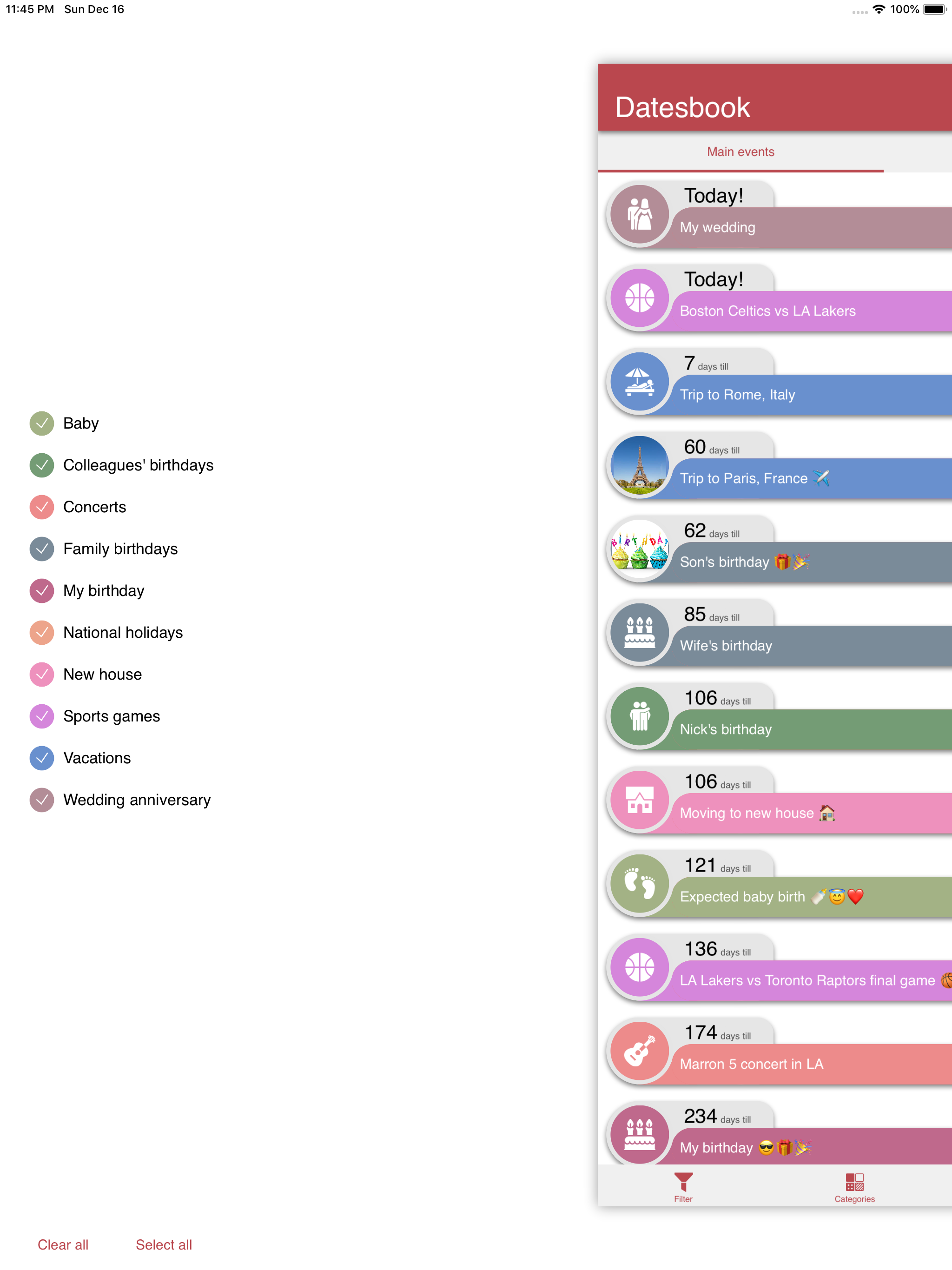 Datesbook @ all life events screenshot 15