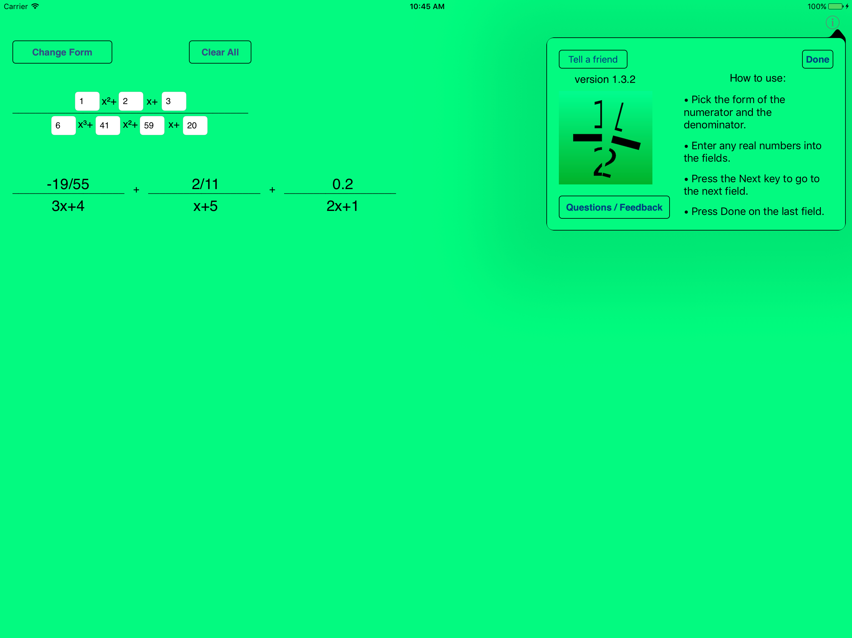 Partial Fractions screenshot 8