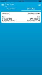 Transportation Mobile User screenshot