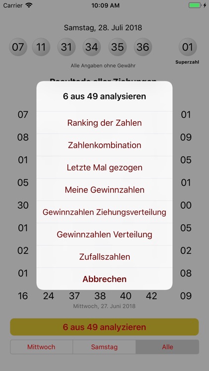 6 aus 49 analysieren
