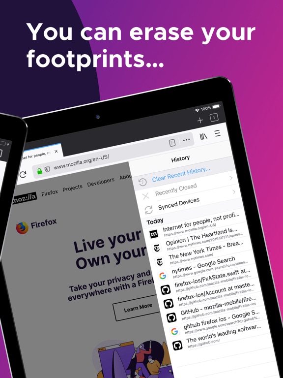iPad Image of Firefox: Private, Safe Browser