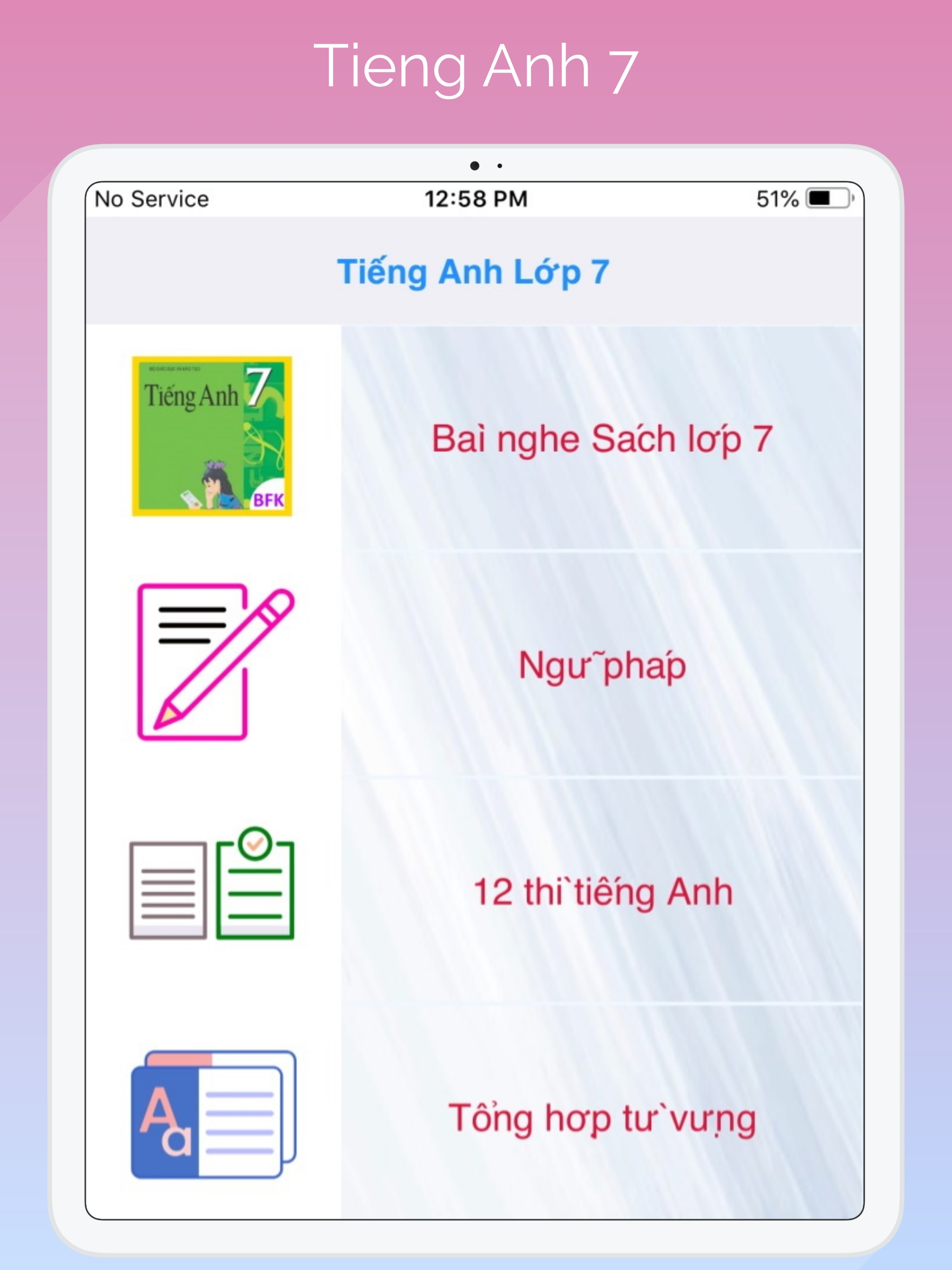 Tieng Anh Lop 7 - English 7 screenshot 7