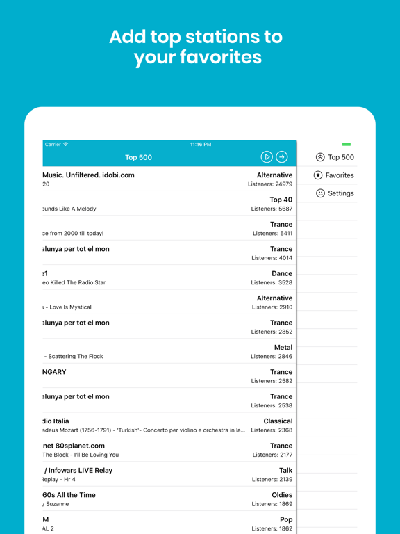 Radio and Music Online Tuner iPad screenshot 5 - Music app