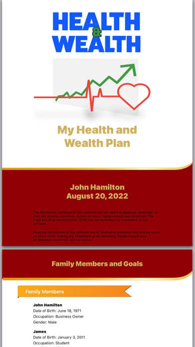 Health and Wealth Screenshot