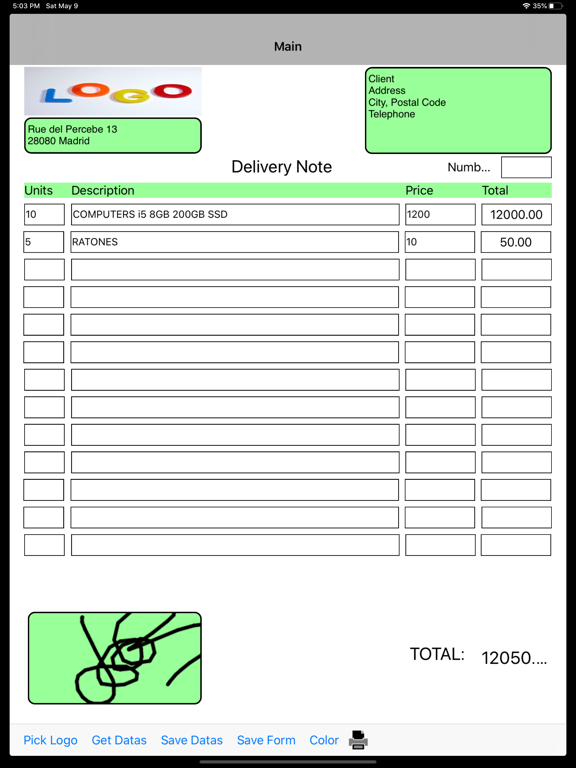 Screenshot #6 pour Delivery Note
