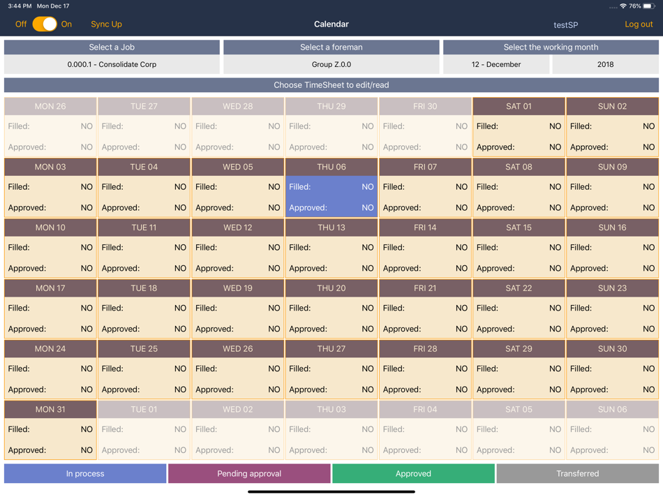 #3. TimeSheet Tool (iOS) Podle: Dragados