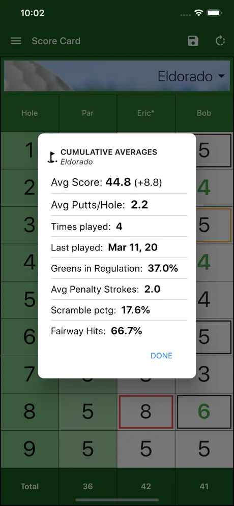 EasyScore Golf Scorecard