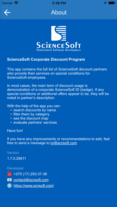ScienceSoft Discounts iPhone screenshot 6 - Travel app