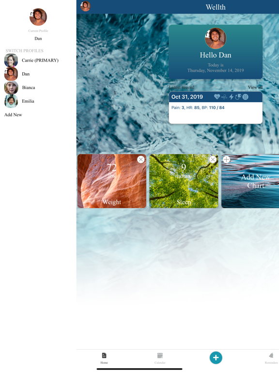 Wellth Health Tracker iPad screenshot 2 - Medical app