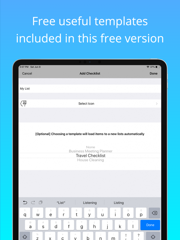 CheckScroll Checklists iPad screenshot 4 - Productivity app