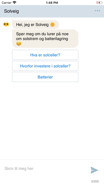 Nelfo chatbot – Solveig