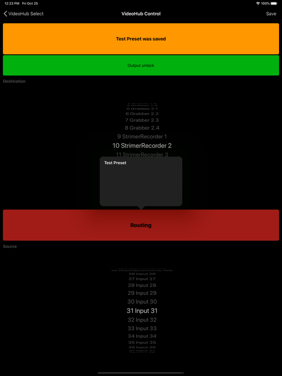 VideoHubControl iPad screenshot 7 - Utilities app
