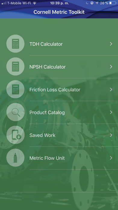 Screenshot #1 pour Cornell Pump Toolkit Metric