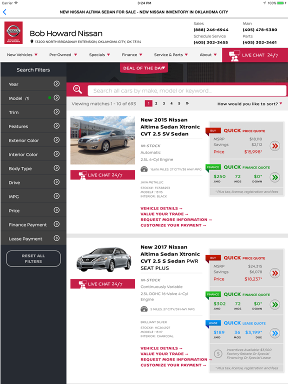 Bob Howard Nissan iPad screenshot 4 - Shopping app