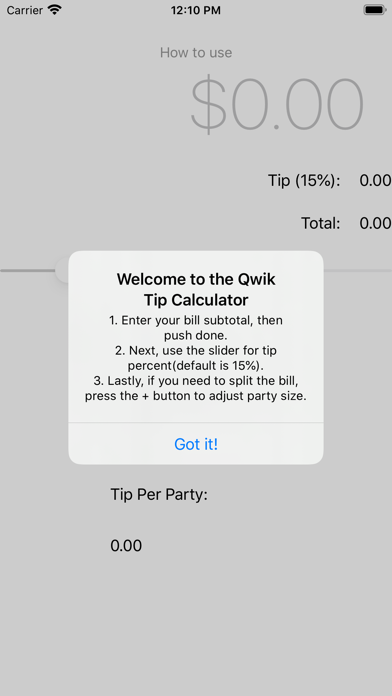 Screenshot #1 pour QwikTip Calculator
