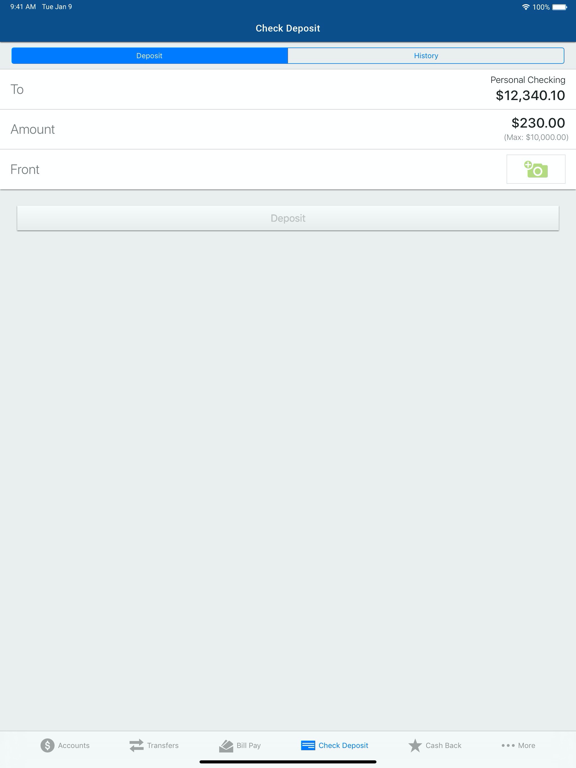 FWCCU Mobile Banking iPad screenshot 4 - Finance app