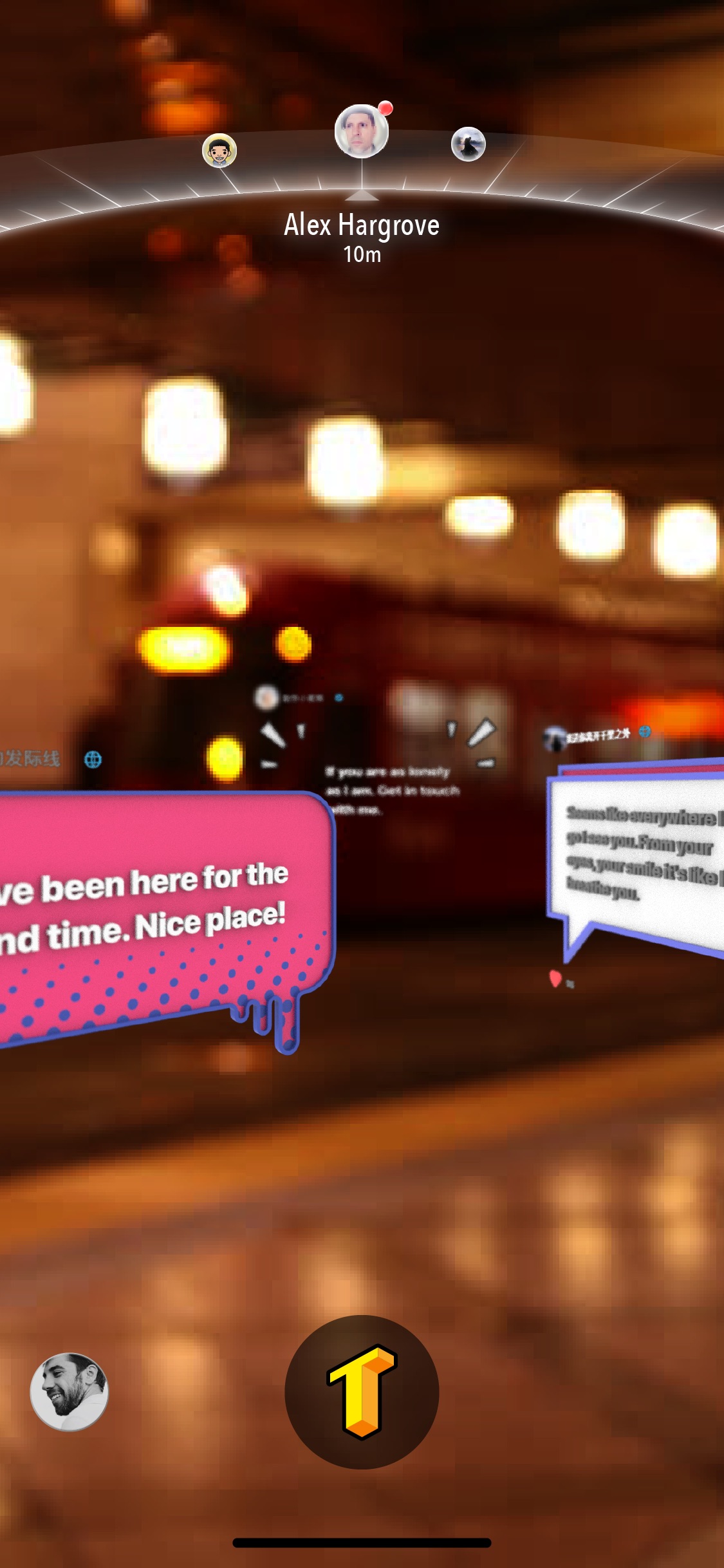 Screenshot do app TextHere – AR posts everywhere