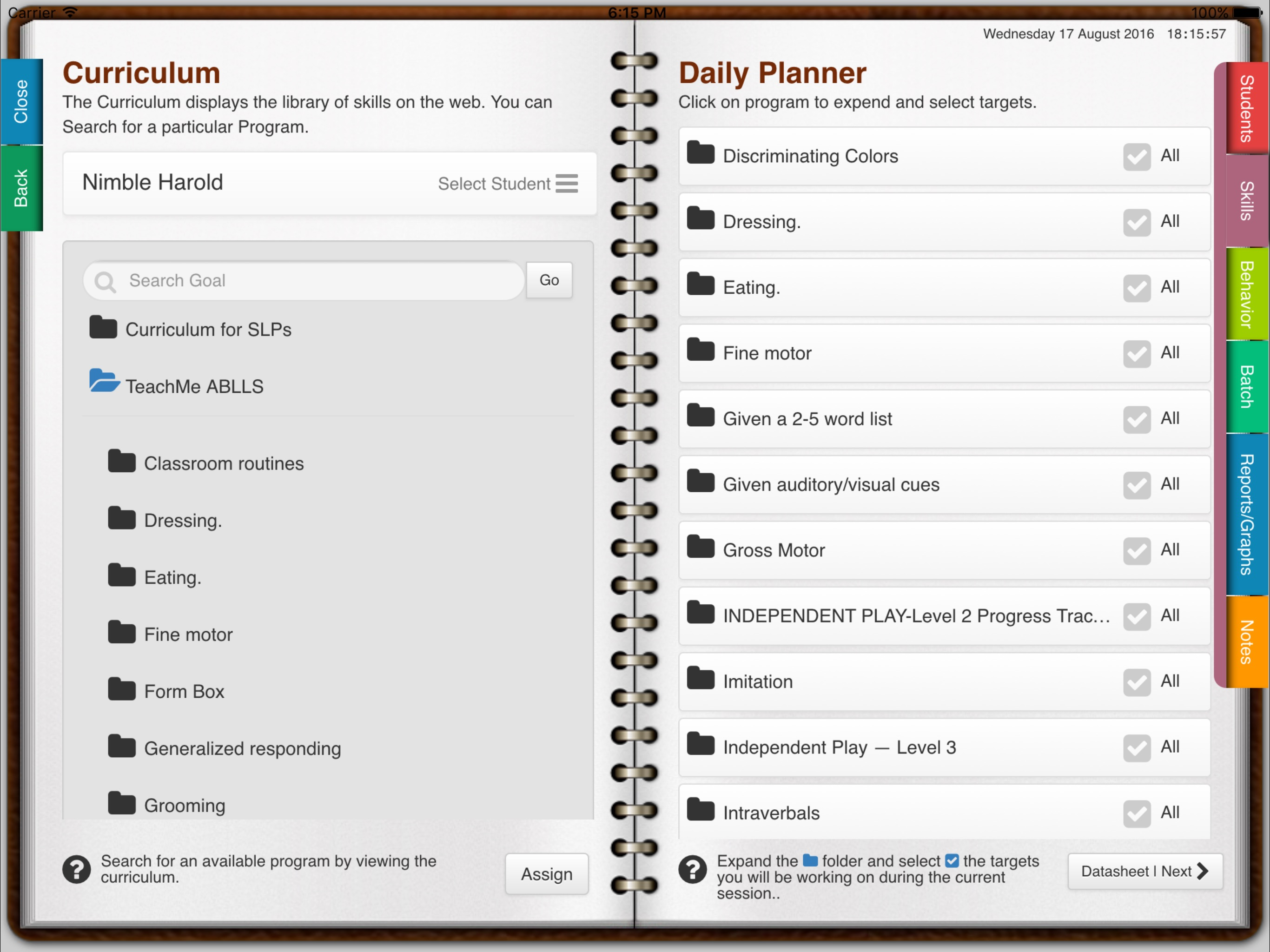 ABA Data Notebook screenshot 3