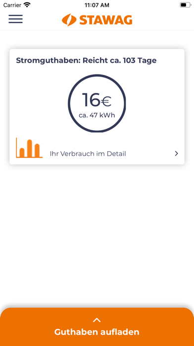 STAWAG Prepaid-Strom Screenshot