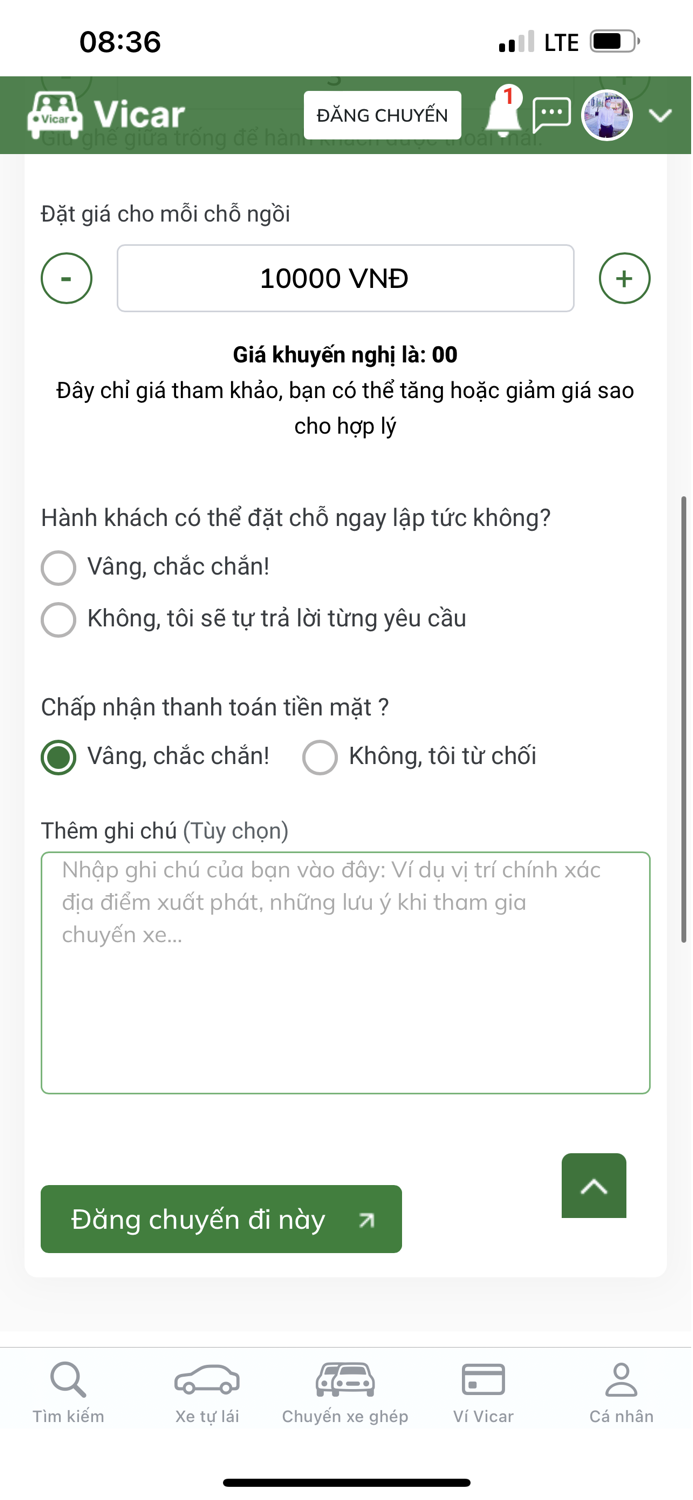 Vicar - Ứng dụng xe ghép